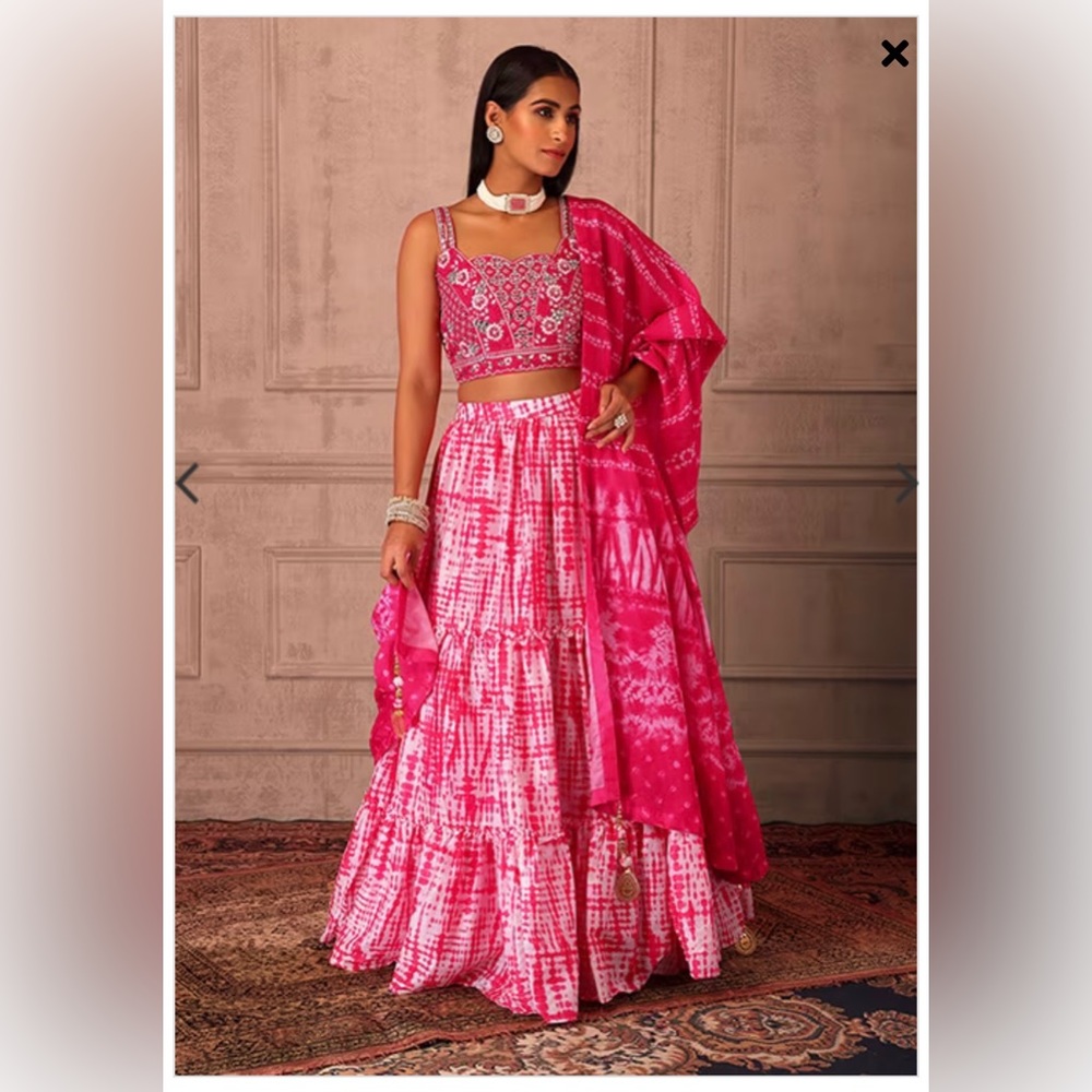 Indian party lehenga skirt and top 3 piece set M L 10 embroidered sequin new